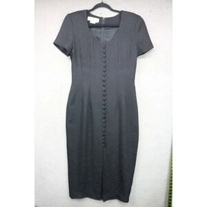 Maggy London by Kenneth Nolan Black Maxi Dress-Size 10-Buttons-Y2K